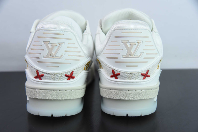 Louis vuitton TRAINER estampado floral bordado Branco