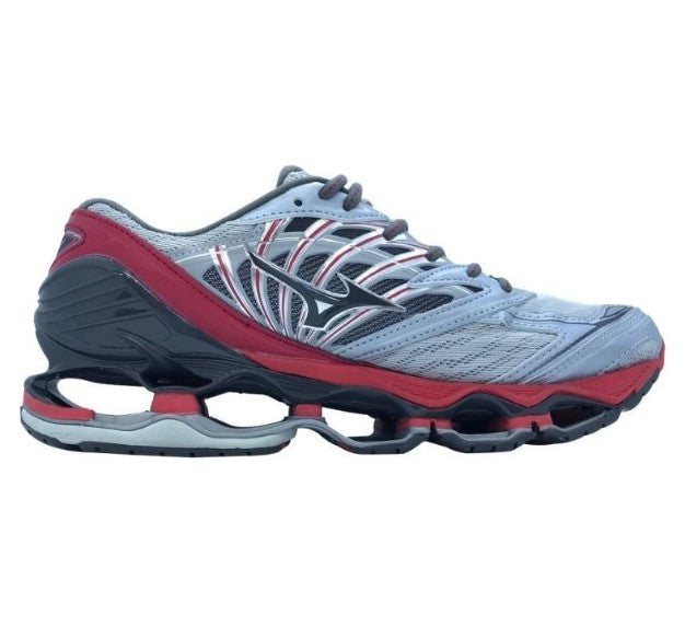 Tênis Mizuno Wave Prophecy 8 Cinza e Vermelho