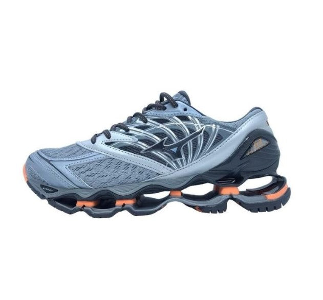 Tênis Mizuno Wave Prophecy 8 Cinza e Laranja