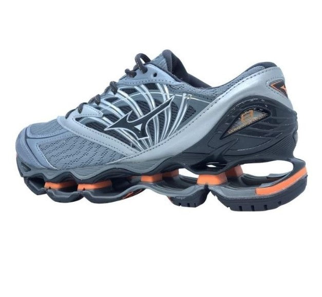 Tênis Mizuno Wave Prophecy 8 Cinza e Laranja