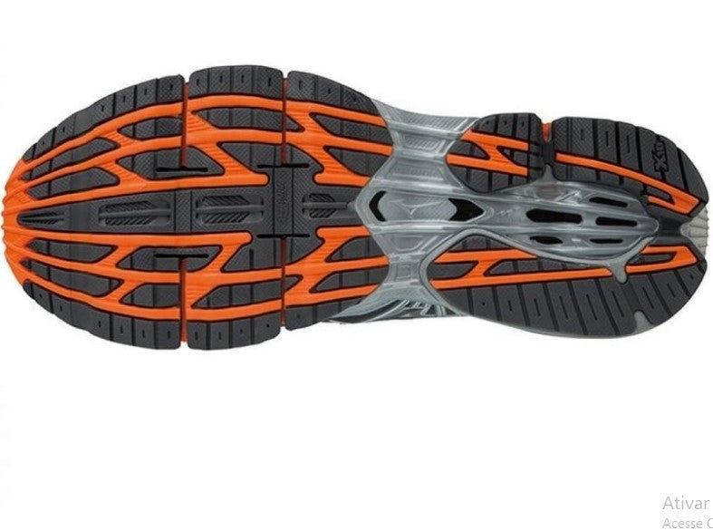 Tênis Mizuno Wave Prophecy 8 Cinza e Laranja